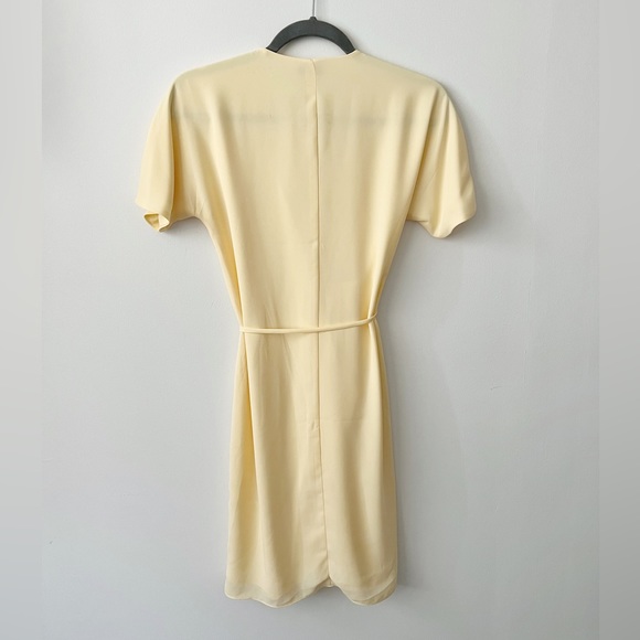 ✨WORN ONCE✨ | Babaton Light Yellow Tie / Wrap Tshirt Dress - Picture 2 of 4